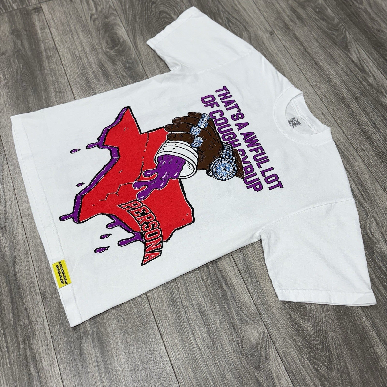 Size S - That’s A Awful Lot Of Cough Syrup X Persona T -Shirt ' White ' | NEW!
