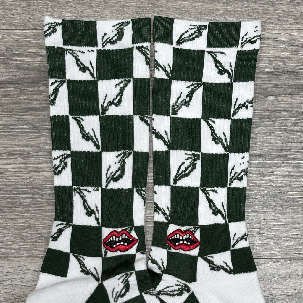 Size Large (9-13 US) - Chrome Hearts Matty Boy 99 Eye Socks ' Green ' | NEW!