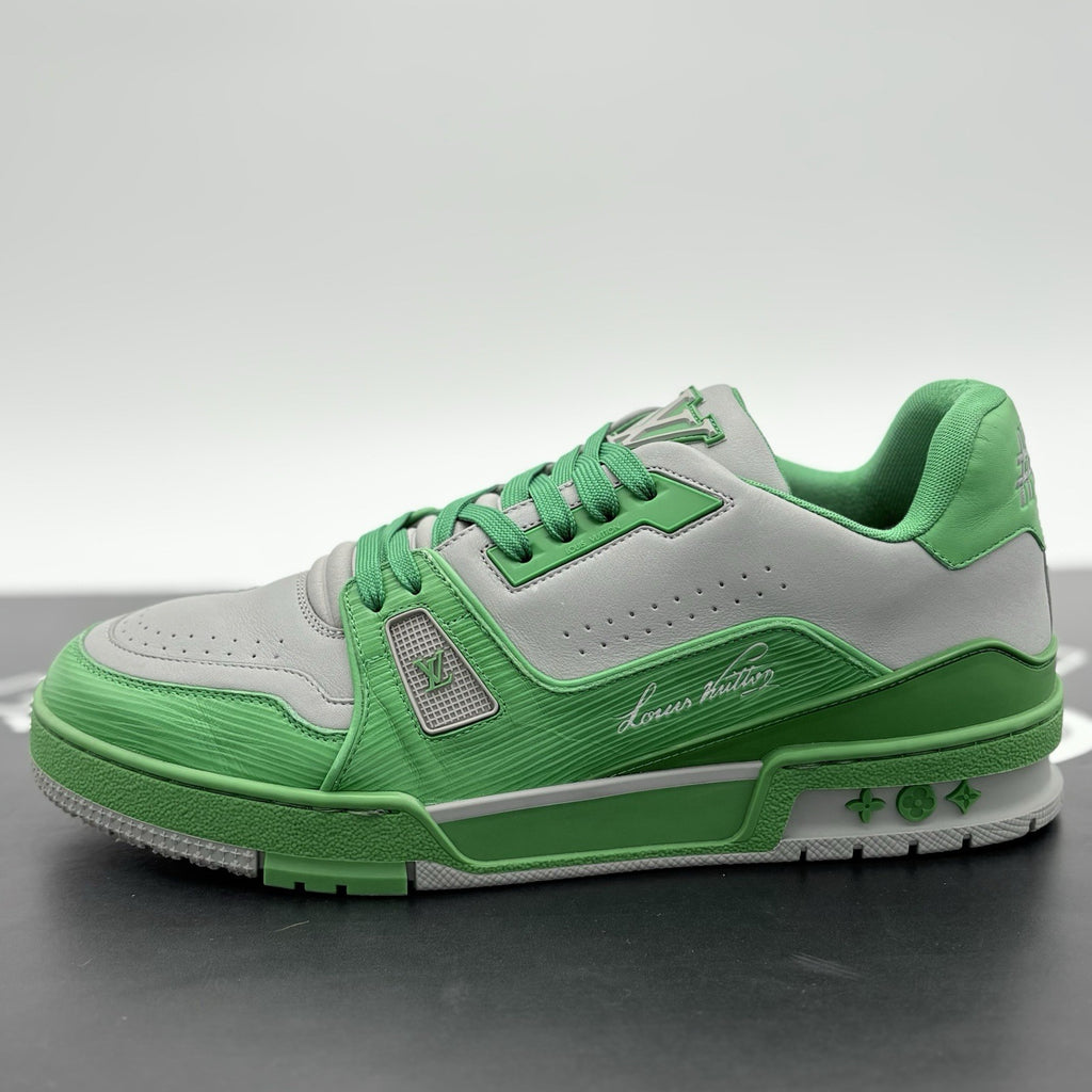 Size 8.5 LV (9.5-10 US) Louis Vuitton LV Trainer ' Green Grey ' | SUPER CLEAN!