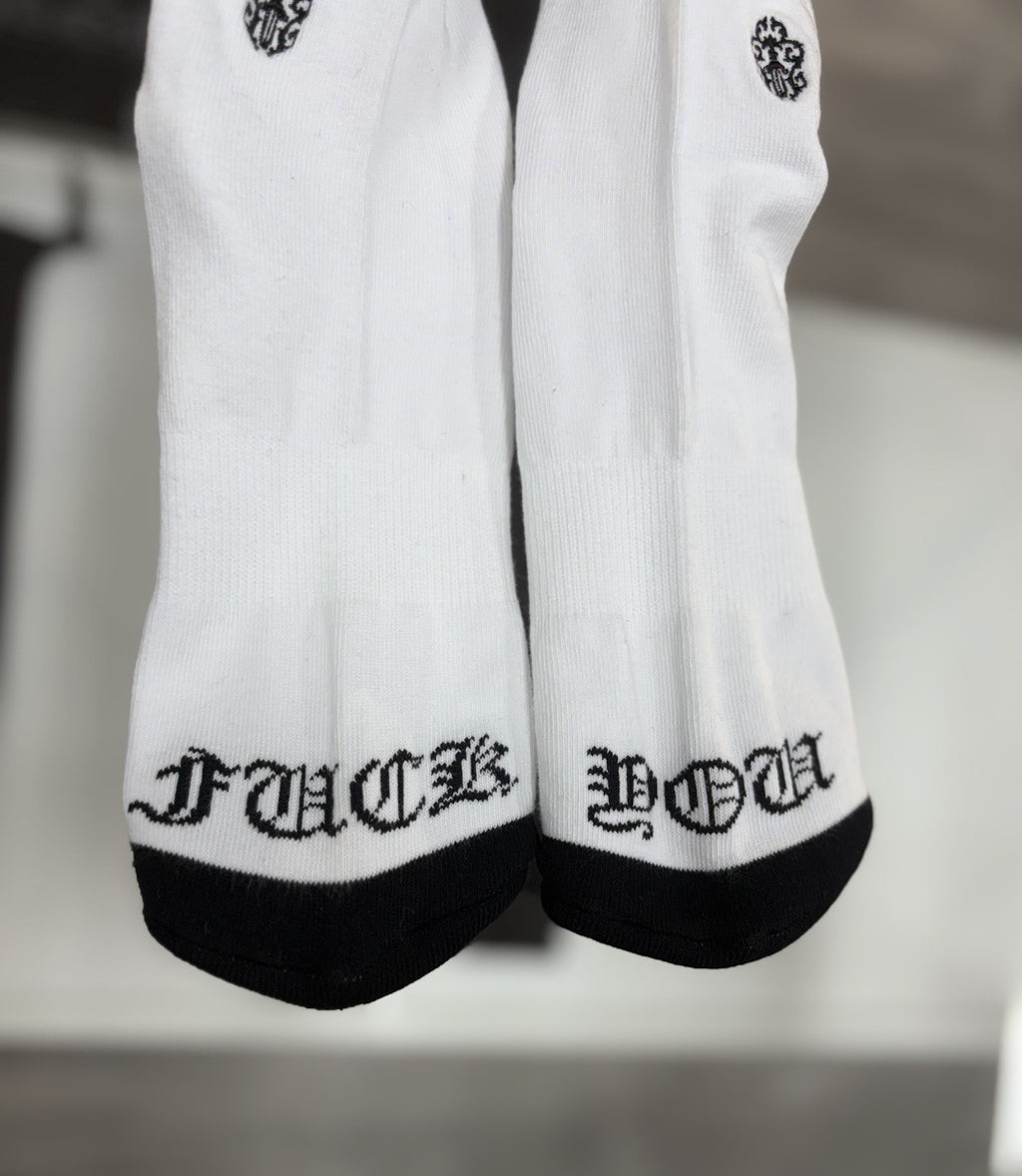 Size Large (9-13 US) - Chrome Hearts Miami Socks ' White ' | NEW!