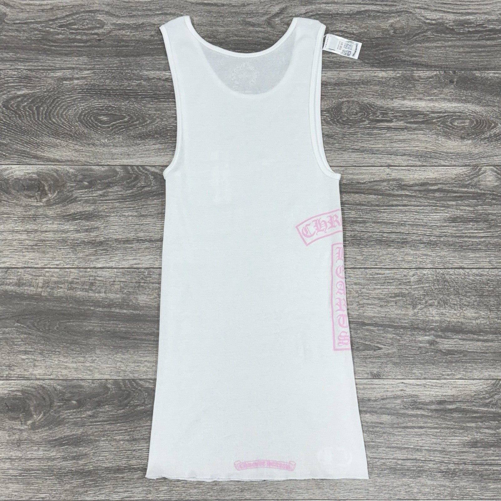 Size Large - Chrome Hearts T Bar Tank Top ' White Pink ' BRAND NEW!