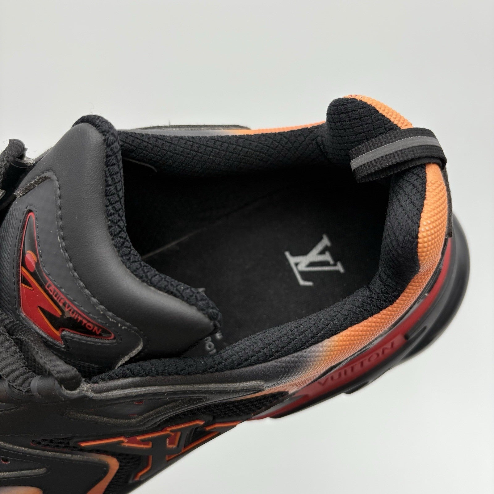 Size 12 LV (13-13:5 US) Louis Vuitton Tactic Runner ' Black Orange Red ' | CLEAN
