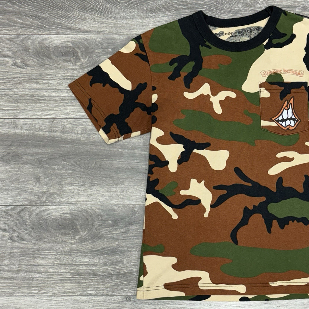 Size Small - Chrome Hearts Matty Boy Caution Short Sleeve T-Shirt ' Camo '