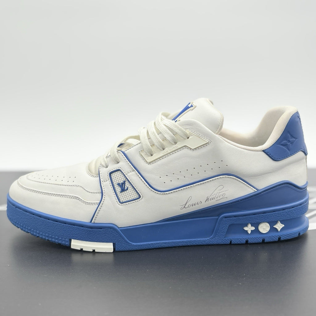 Size 10 LV (11-11.5 US) Louis Vuitton Trainer ' White Blue ' | SUPER CLEAN!