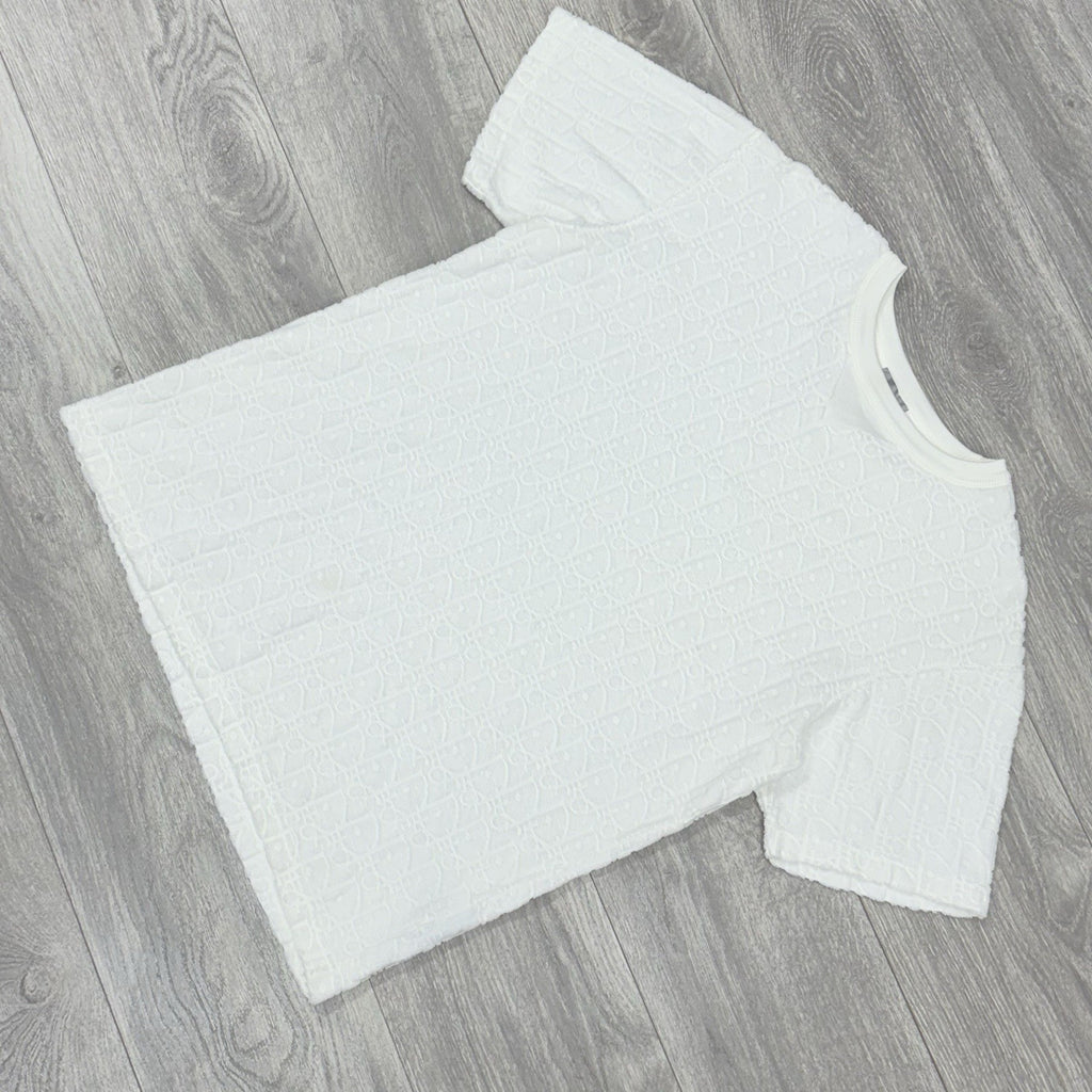 Size XS - Dior Oblique Relaxed Fit Terry Cotton Jacquard T-Shirt ' Off White '