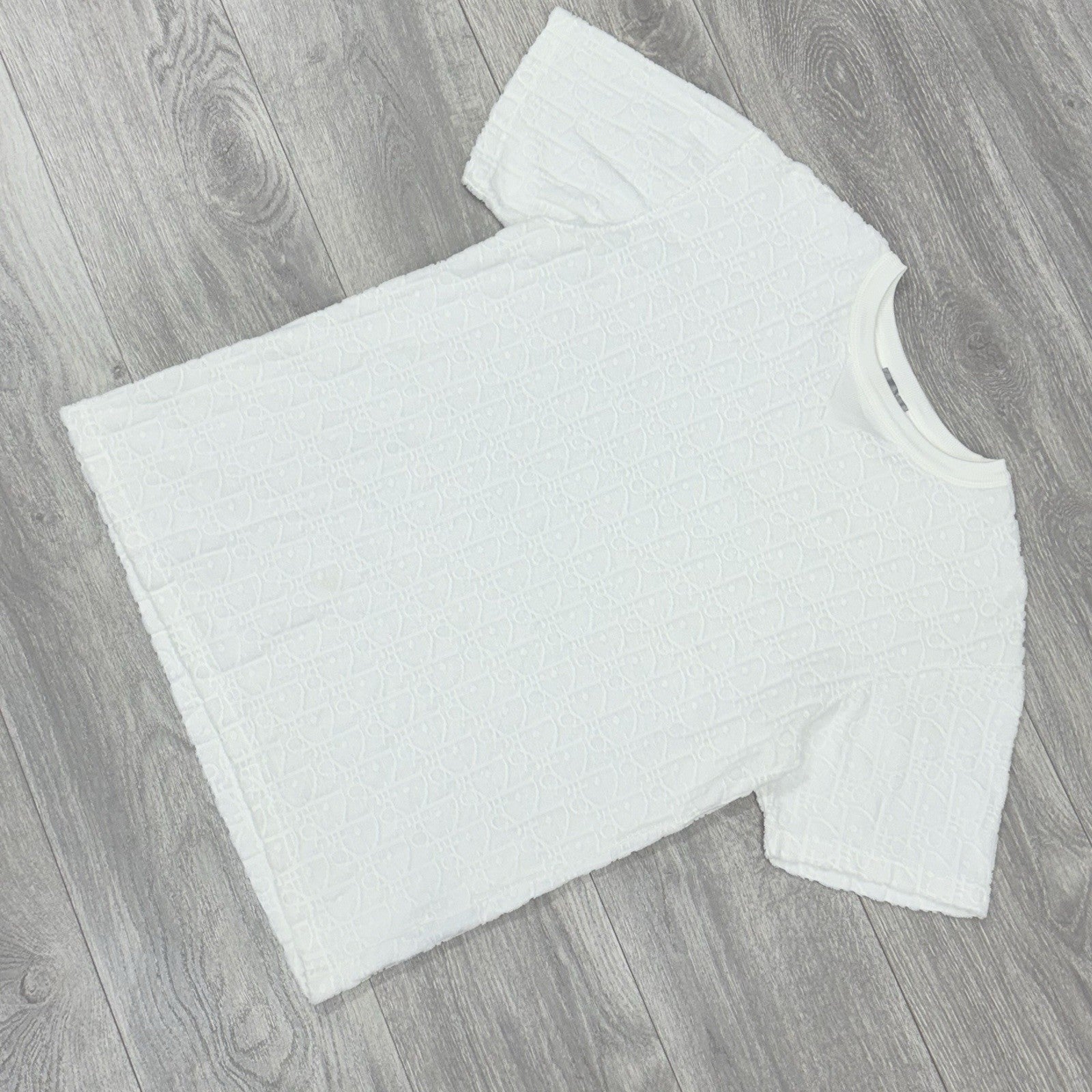 Size XS - Dior Oblique Relaxed Fit Terry Cotton Jacquard T-Shirt ' Off White '