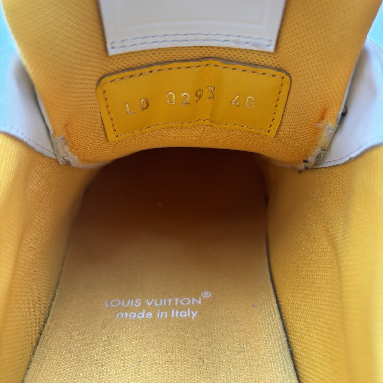 Size 40 LV (7-7.5 US) - Louis Vuitton Trainer ' White Yellow ' | GOOD CONDITION!