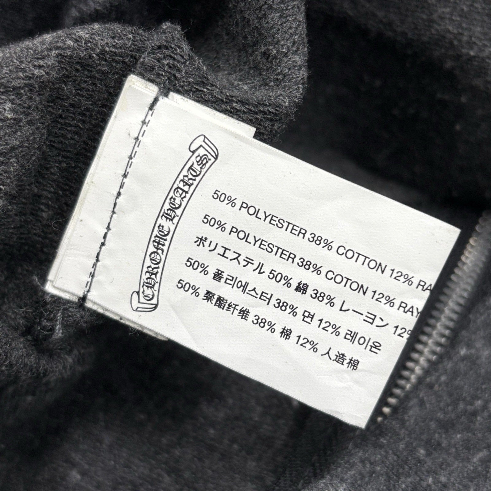 Size Large - Chrome Hearts Foti Zip Up Hoodie ' Grey ' | SUPER CLEAN!
