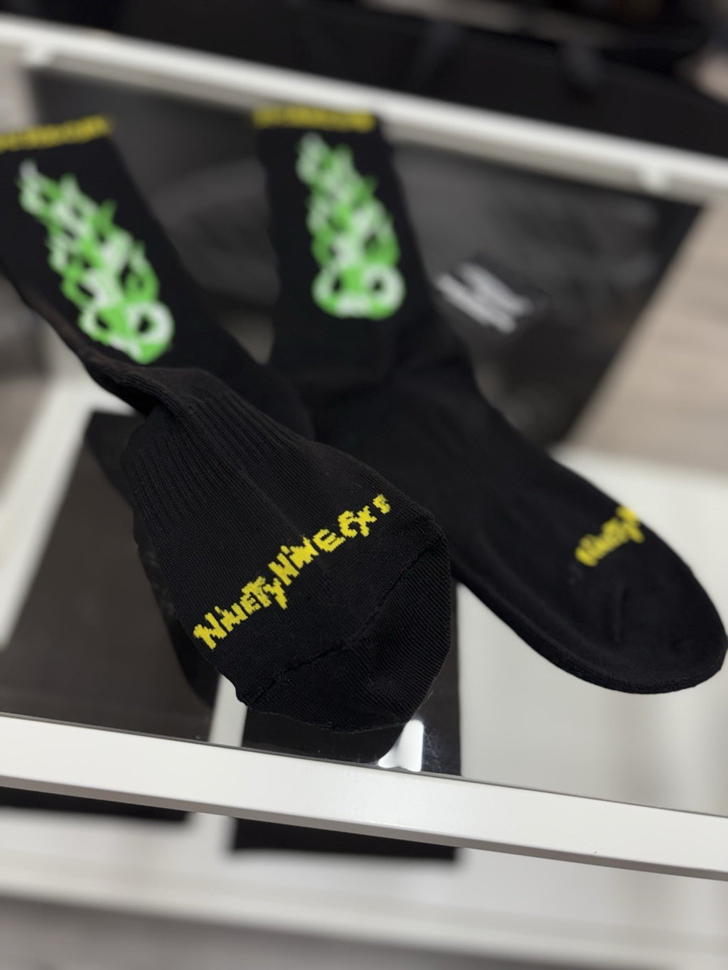 Size Small (4-6 US) - Chrome Hearts X Matty Boy Flame Socks ' Black ' | NEW!