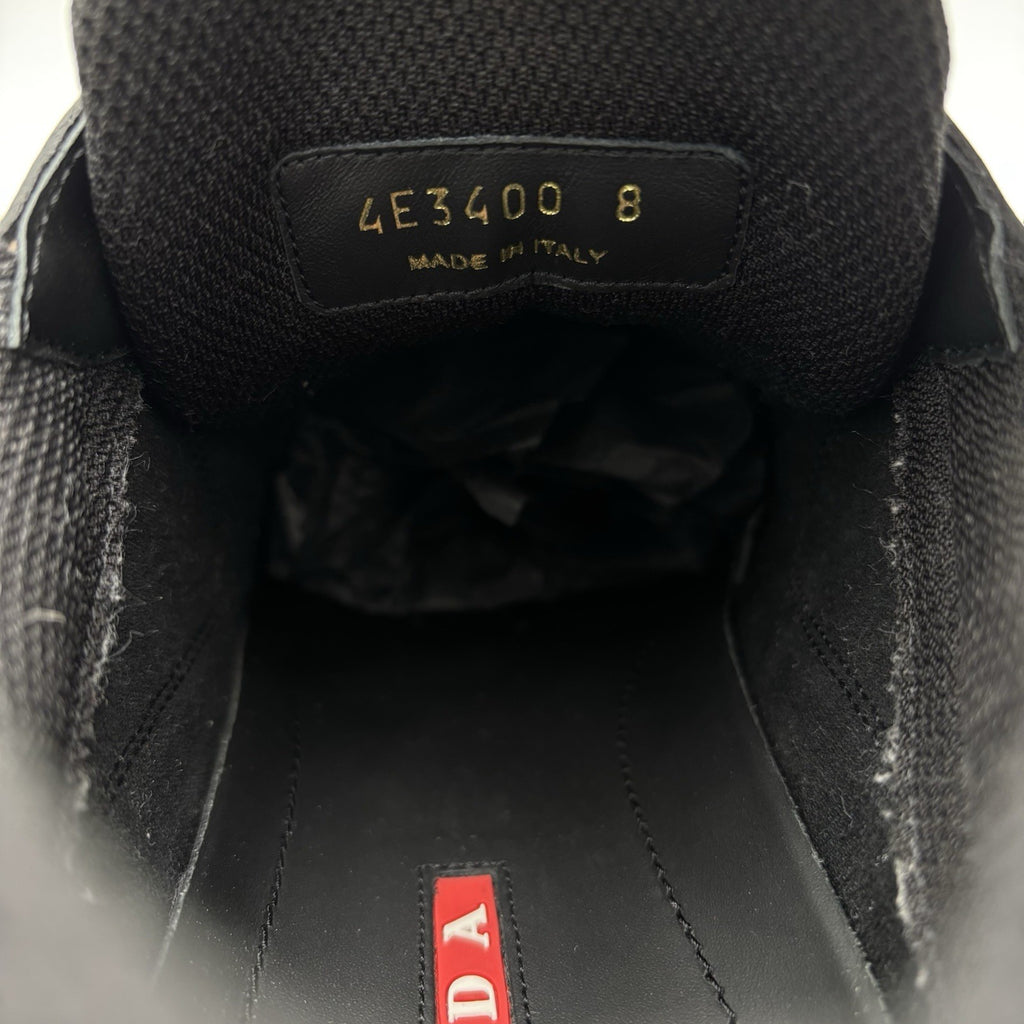 Size 8 UK (9 US) - Prada Americas Cup ' Black Leather ' | GOOD CONDITION!