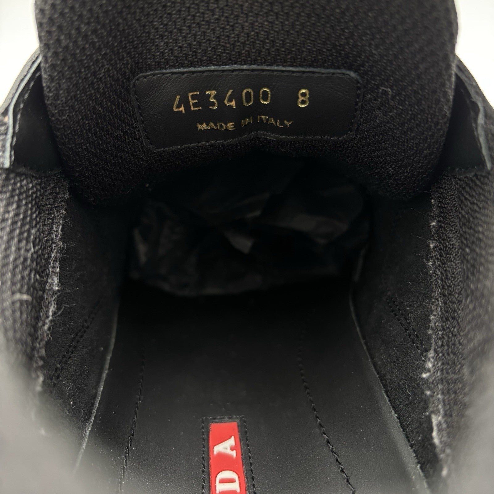 Size 8 UK (9 US) - Prada Americas Cup ' Black Leather ' | GOOD CONDITION!