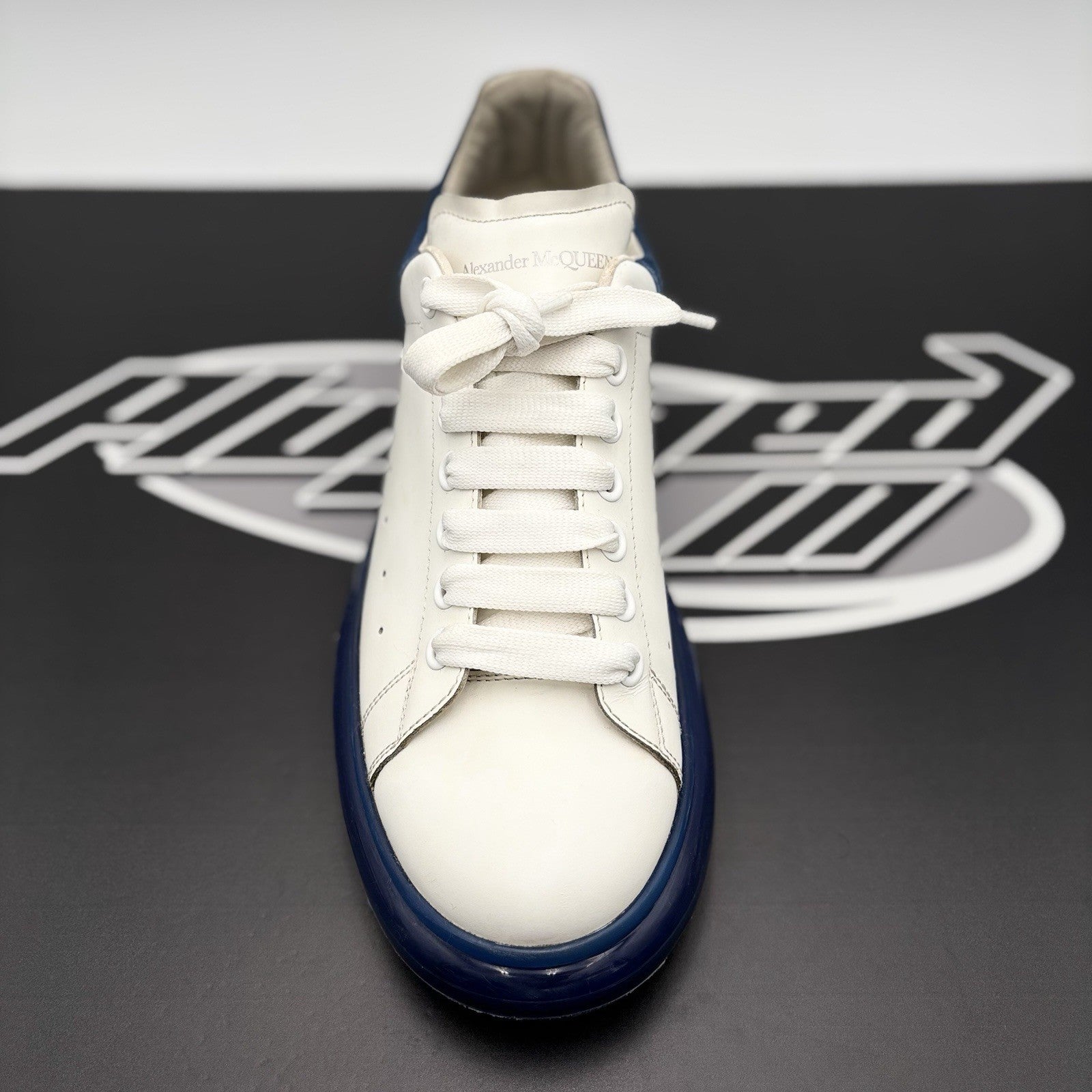 Size 43 EU (10 US) - Alexander McQueen ' White, Blue Bottoms ' | GOOD CONDITION!