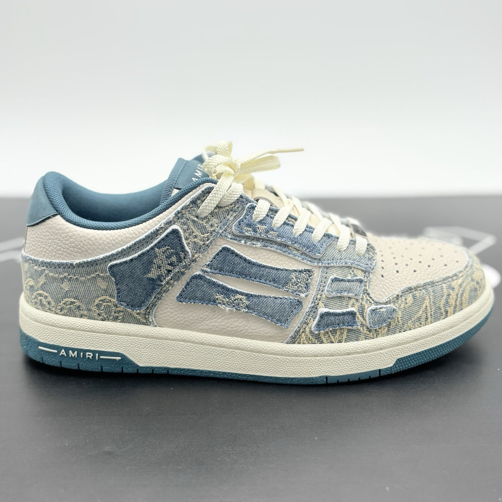 Size 42 (9 US) Amiri Skel Low Top ' Bandana Jacquard - Denim ' ONLY WORN ONCE!