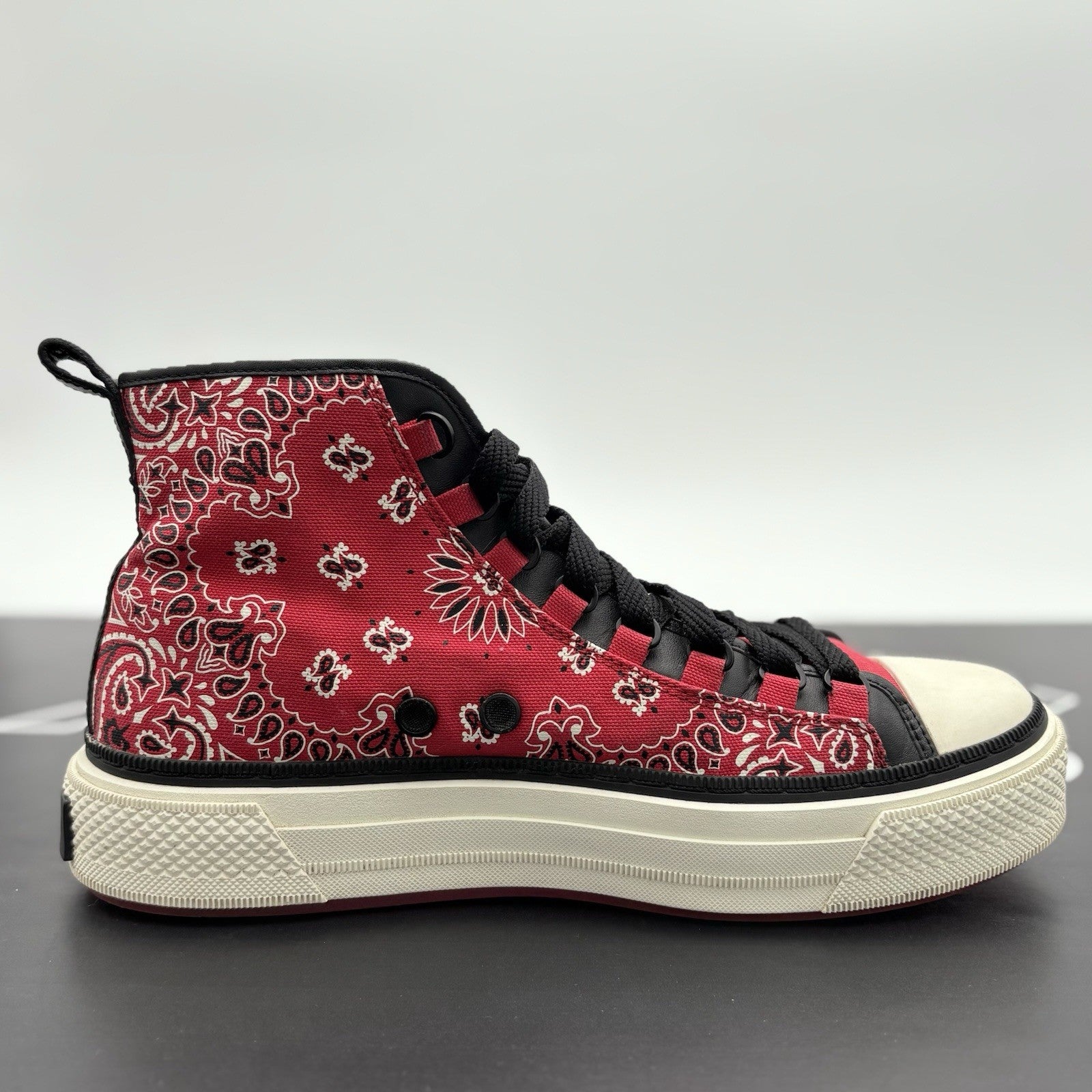Size 44 (11 US) Amiri Bandana Canvas High-Top Sneaker ' Red ' | GREAT CONDITION!