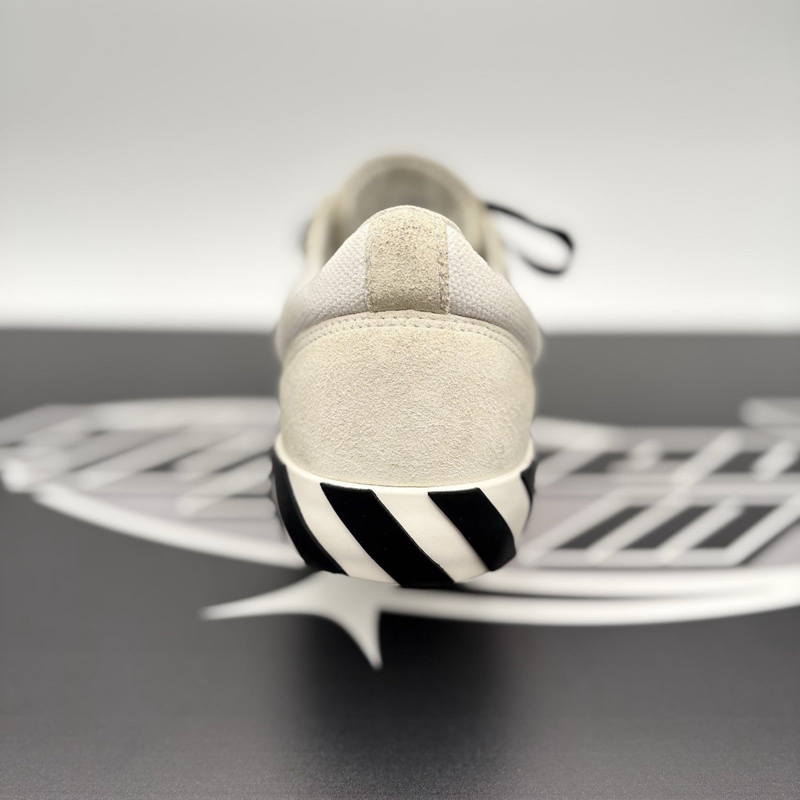 Size 41 (8 US) Off-White Vulc Sneaker ' Canvas White, Black ' | GOOD CONDITION!