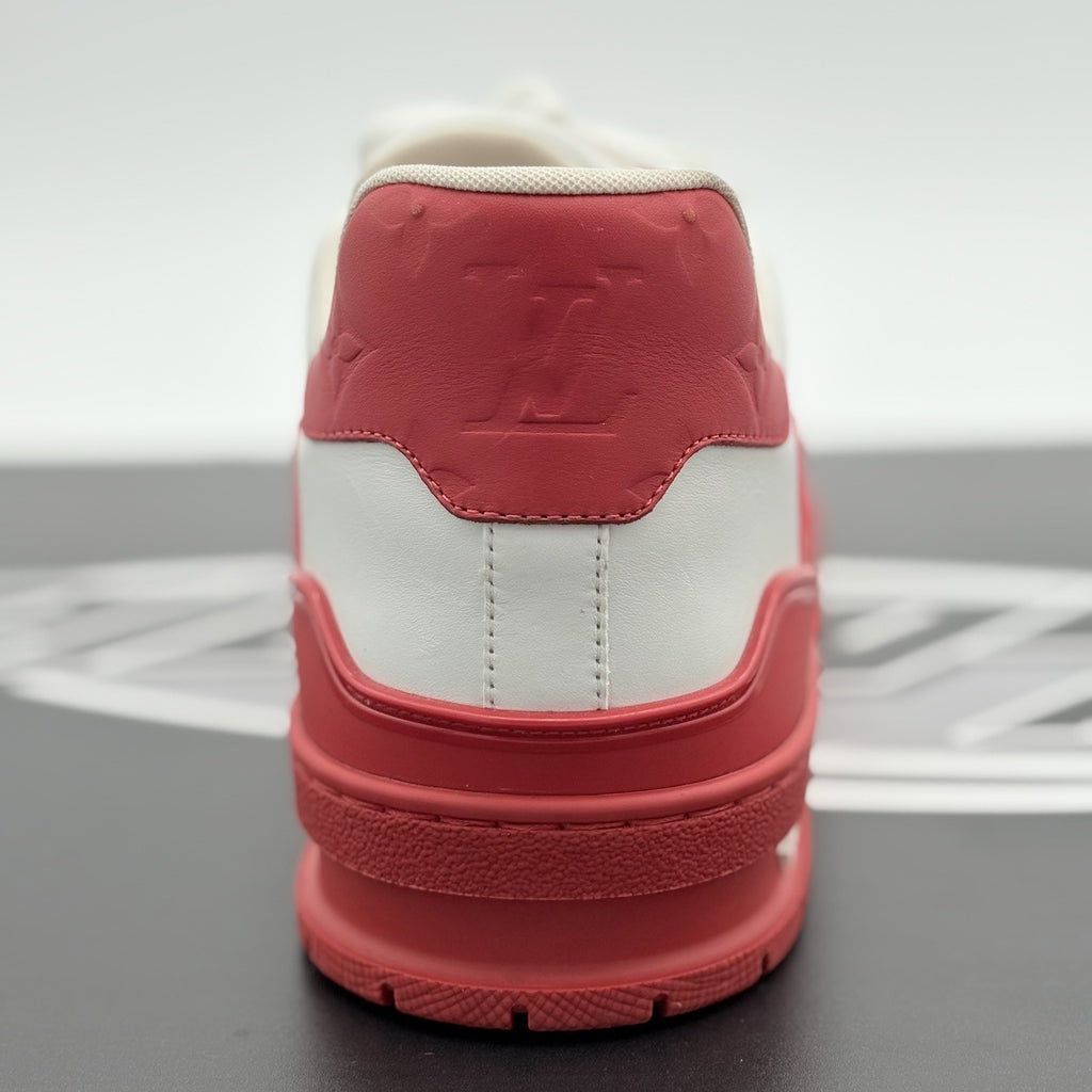 Size 10 LV (11-11.5 US ) Louis Vuitton Trainer ' White Red ' | SUPER CLEAN!