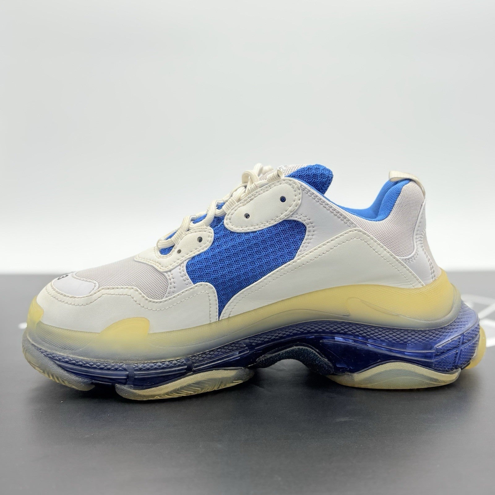 Size 43 (10 US) Balenciaga Triple S Clear Sole ' White Blue ' | GREAT CONDITION!