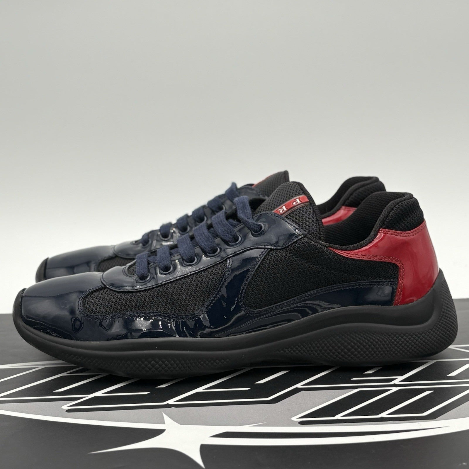 Size 9.5 UK (10.5 US) Prada Americas Cup ' Navy Red ' | GOOD CONDITION!