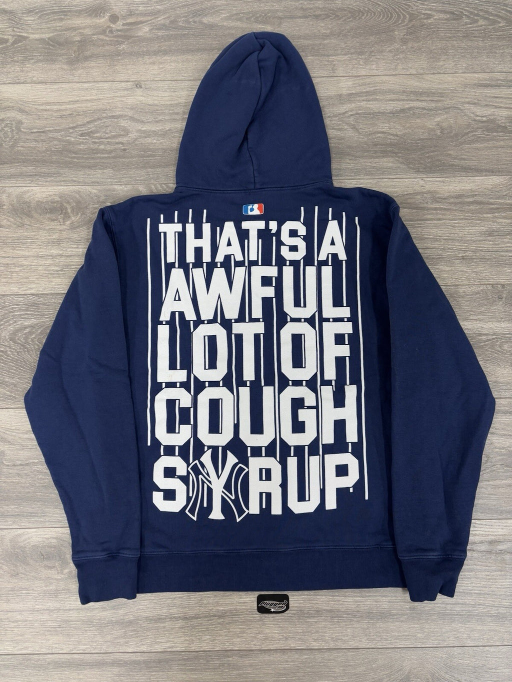 Size S - Thats A Awful Lot Of Cough Syrup Hoodie Yankees Edition ' Navy ' | NEW!