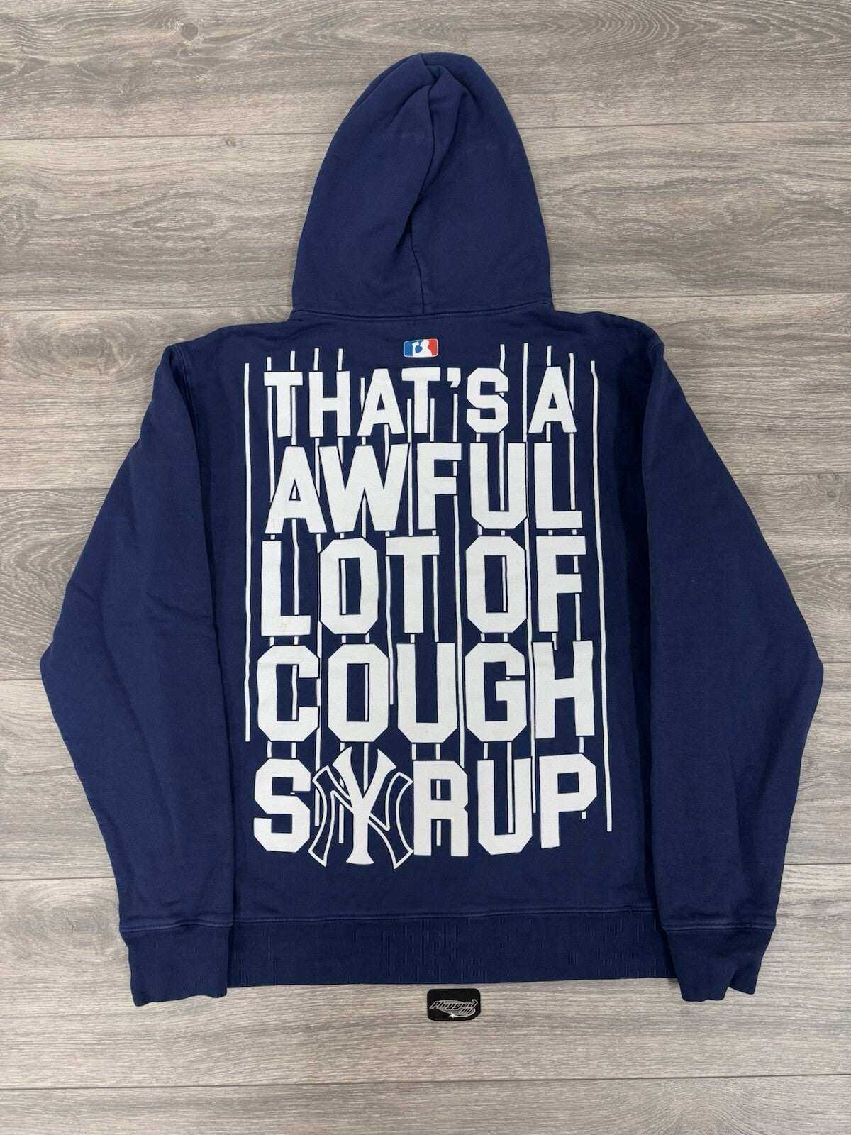 Size S - Thats A Awful Lot Of Cough Syrup Hoodie Yankees Edition ' Navy ' | NEW!