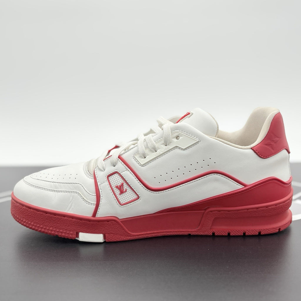 Size 8.5 LV (9.5-10 US) - Louis Vuitton Trainer  ' Red White ' | SUPER CLEAN!