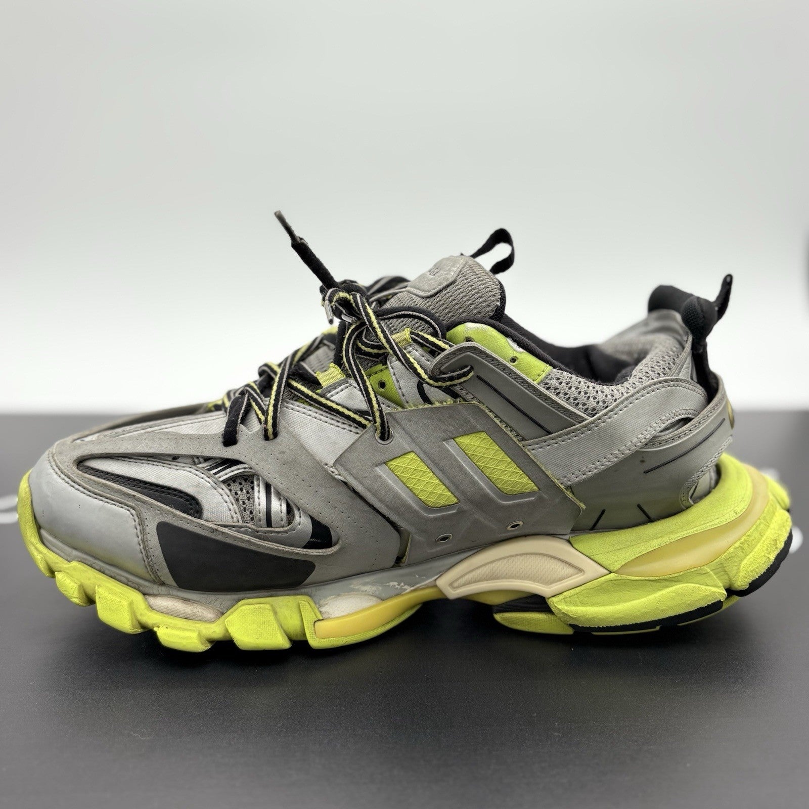 Size 43 (10 US) Balenciaga Track Sneaker ' Silver Neon Yellow ' | GOOD CONDITION