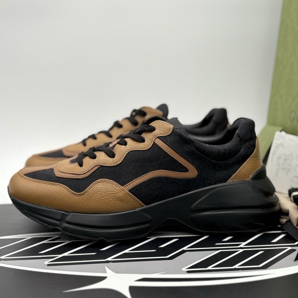 Size 11.5 G (12 US) Gucci Rhyton GG Supreme ' Black Khaki Beige ' | SUPER CLEAN!