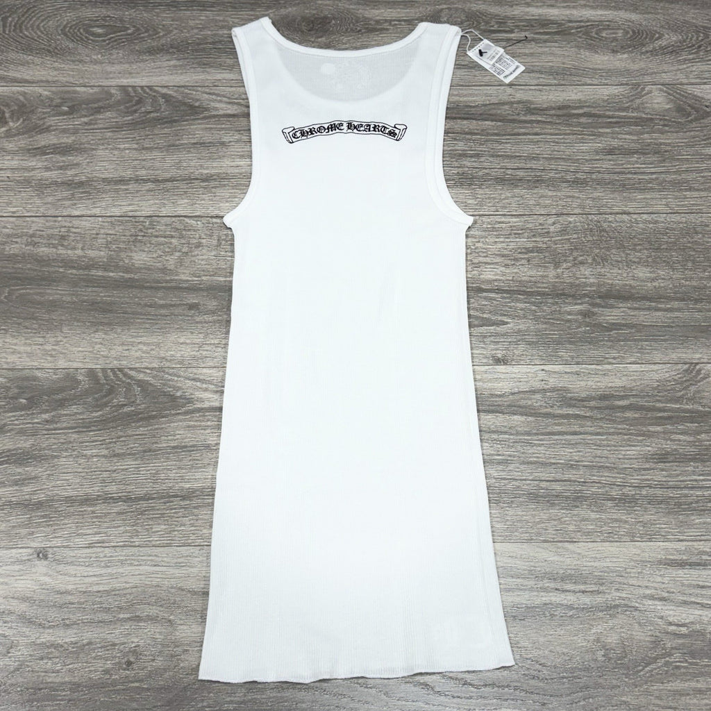 Size Medium - Chrome Hearts Scroll Logo Tank Top ' White Black ' | BRAND NEW!
