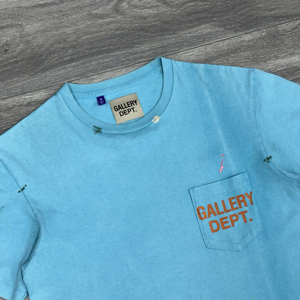 Size Small - Gallery Dept. Vintage Logo Painted Tee ' Turquoise '