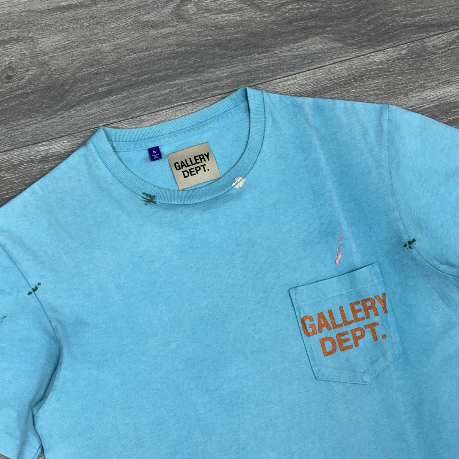 Size Small - Gallery Dept. Vintage Logo Painted Tee ' Turquoise '