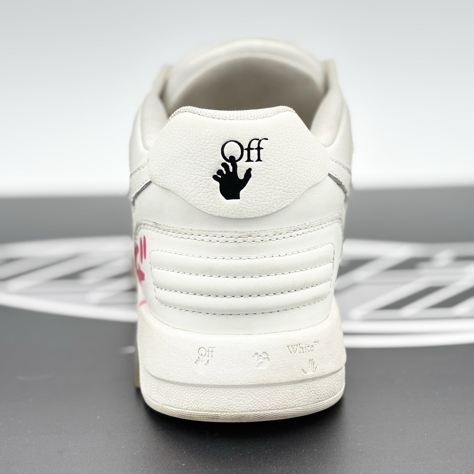 Size 42 (9 US) Off-White Out of Office “For Walking” ' White Fuchsia ' | GOOD!