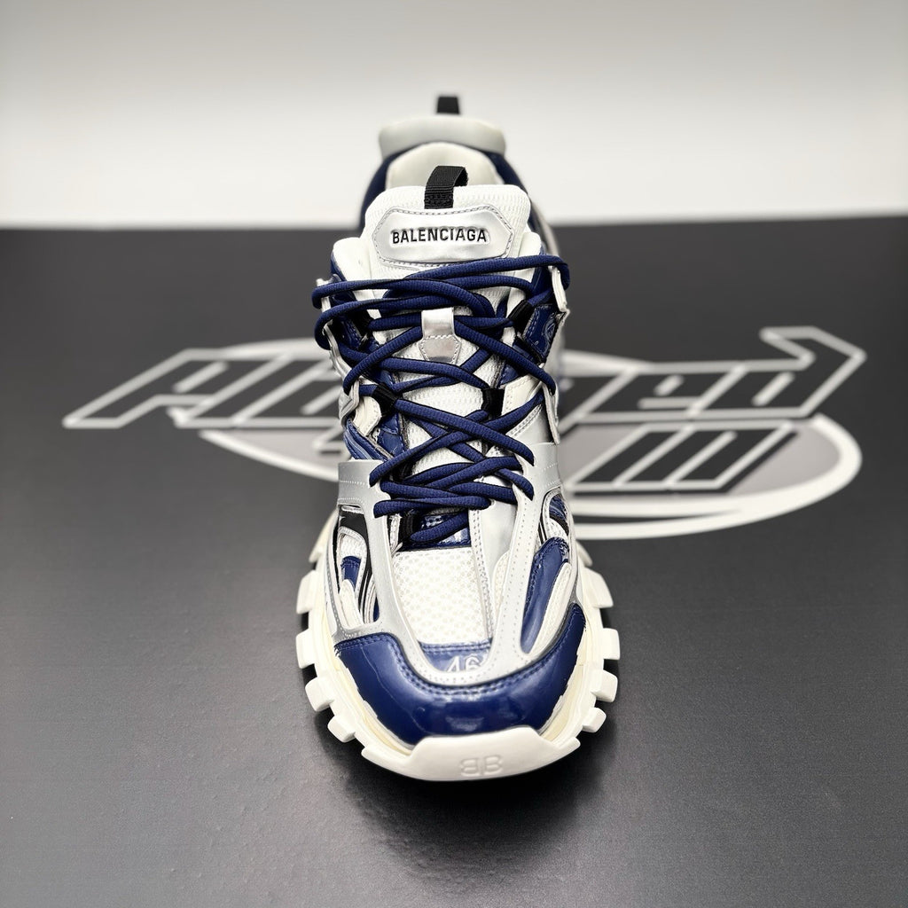 Size 46 (13 US) - Balenciaga Track LED Sneaker ' Silver Navy ' | BRAND NEW!