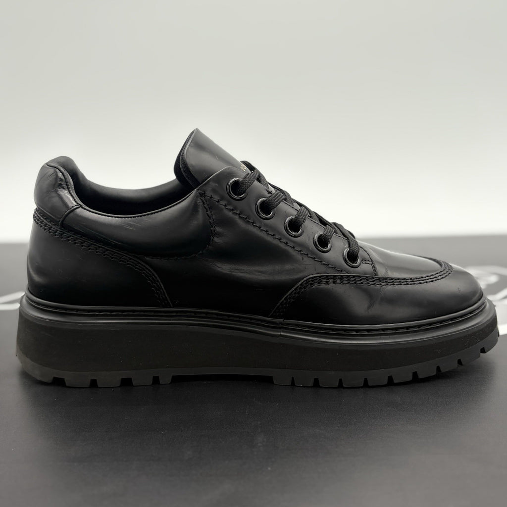Size 7 LV (8-8.5 US) Louis Vuitton Leather Derby Sneaker ' Black ' | SUPER CLEAN