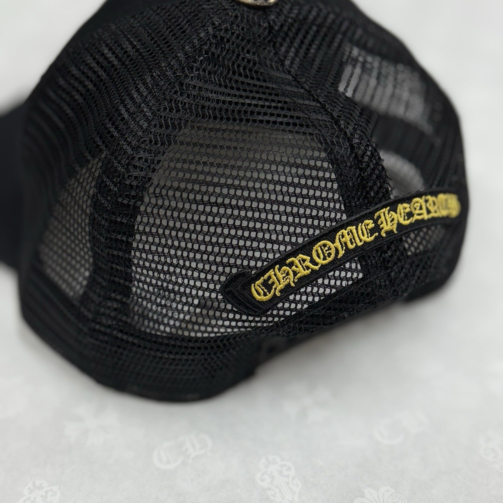 Chrome Hearts Plus Cross Seal Stamp Trucker Hat ' Black ' | GOOD CONDITION!