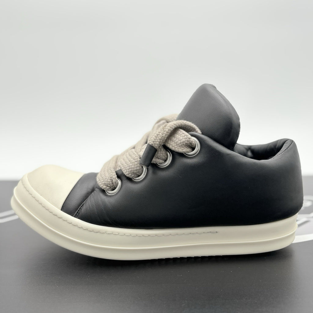 Size 44 (11 US) - Rick Owens Jumbo Lace Puffer Low ' Black Milk ' | GREAT COND!