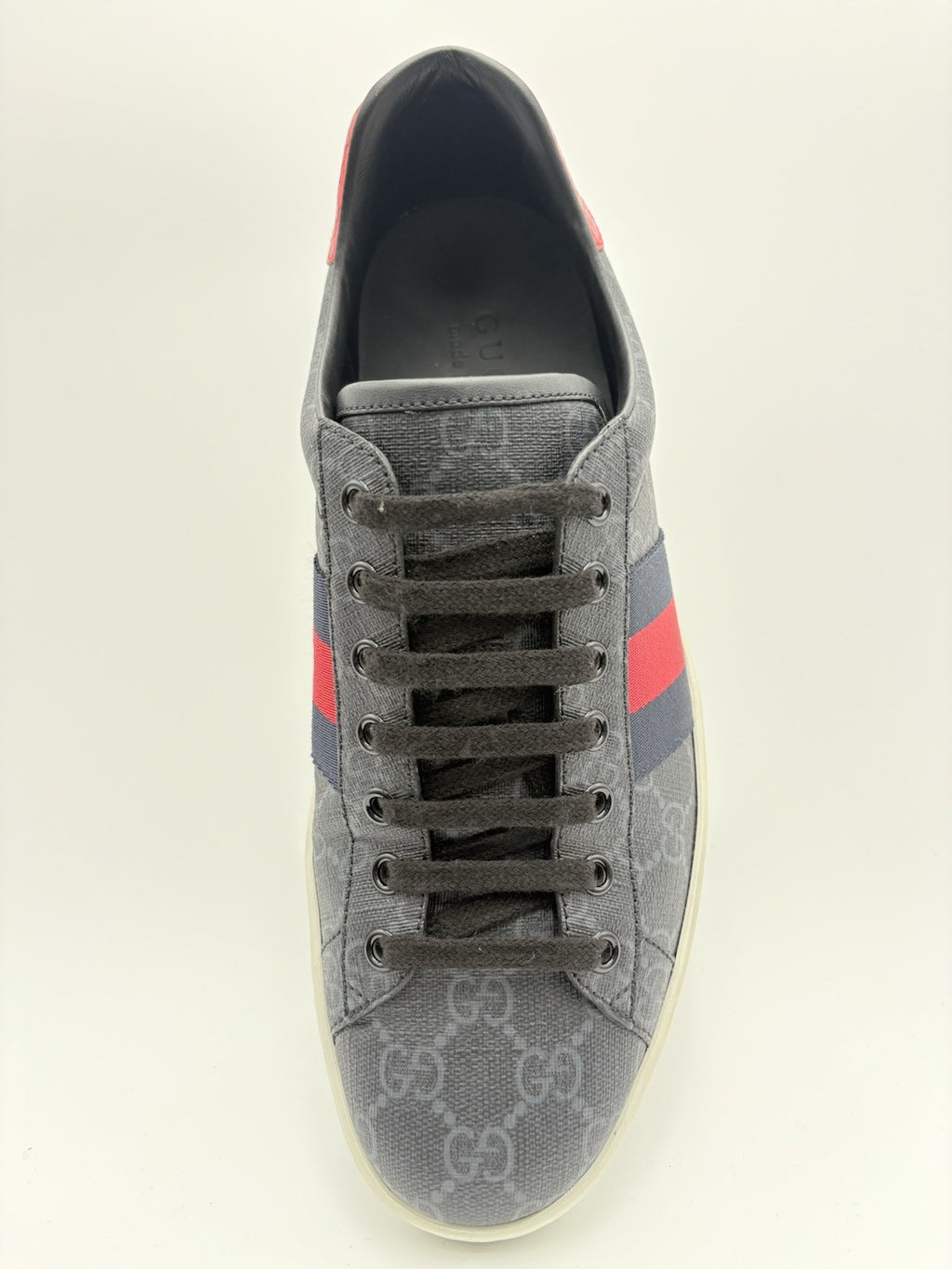 Size 8.5 G (9 US) Gucci Ace GG Supreme ' Black Grey ' | GREAT CONDITION!