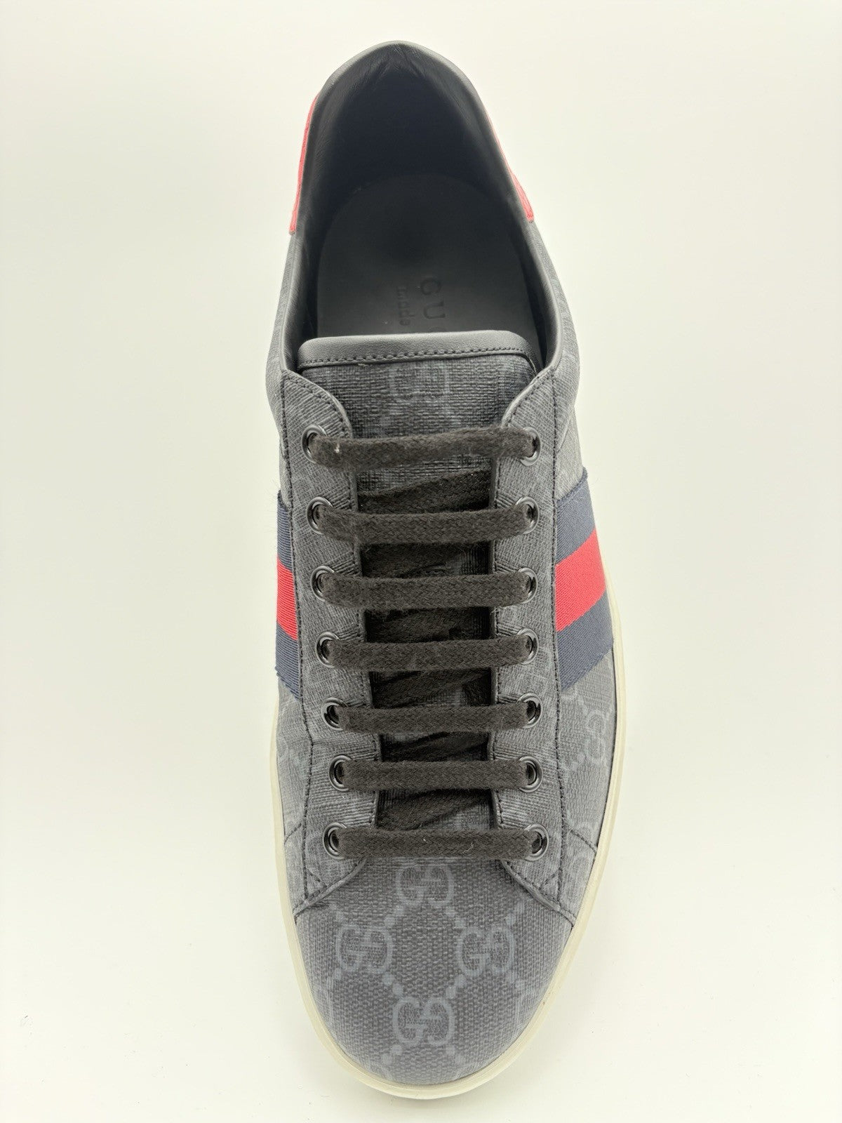 Size 8.5 G (9 US) Gucci Ace GG Supreme ' Black Grey ' | GREAT CONDITION!