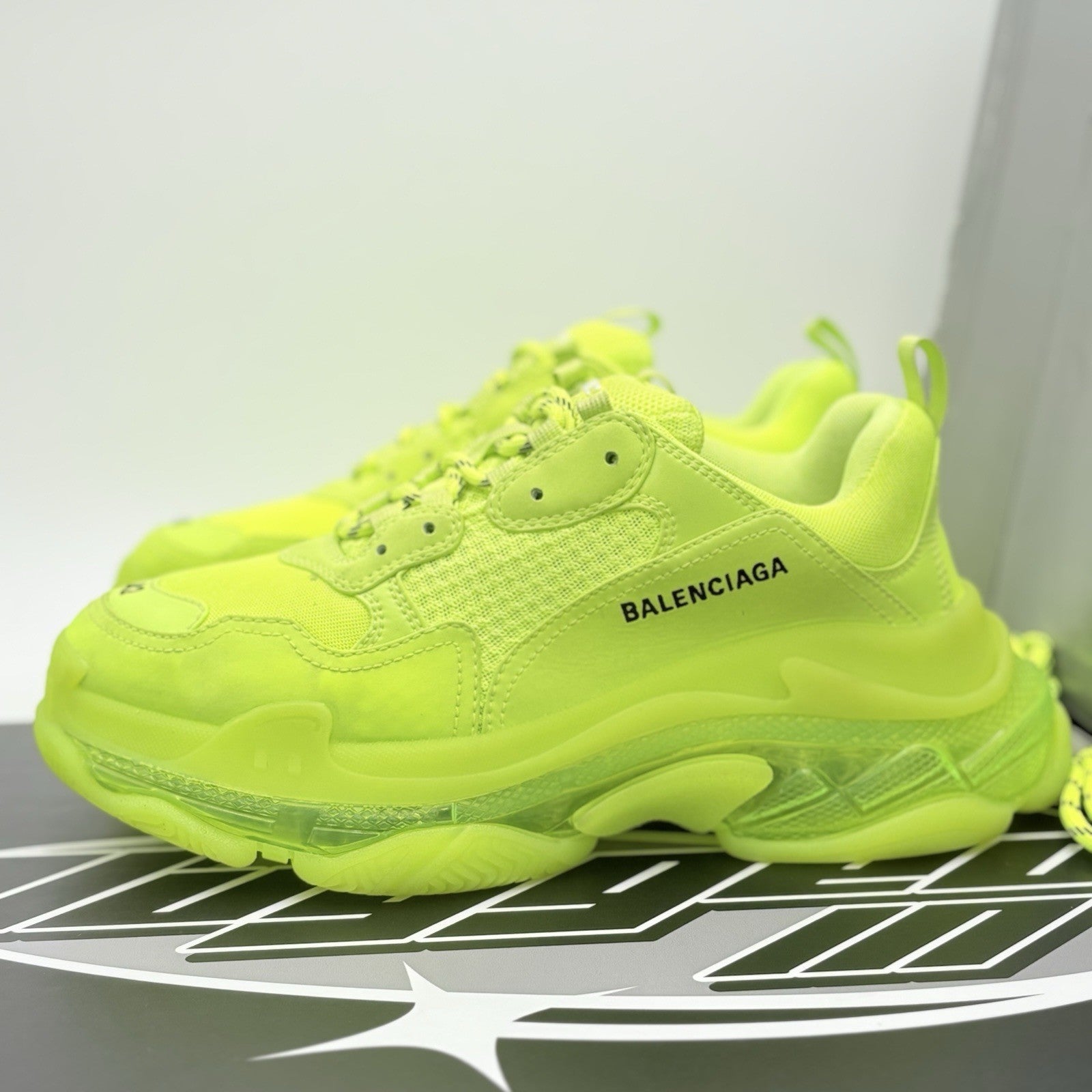 Size 42 (9 US) - Balenciaga Triple S Sneaker ' Neon Yellow ' | GREAT CONDITION!