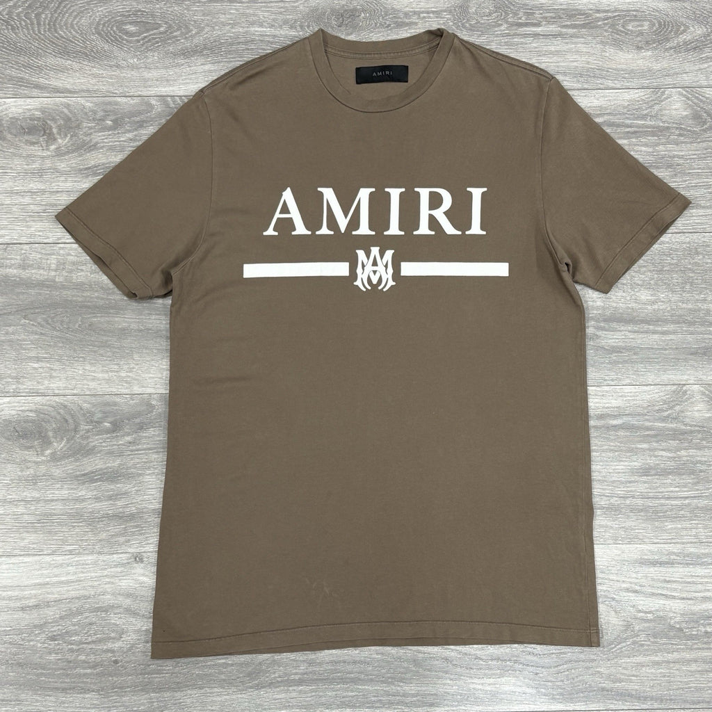 Size Small - Amiri Bar Logo T-Shirt ' Brown White ' | SUPER CLEAN!