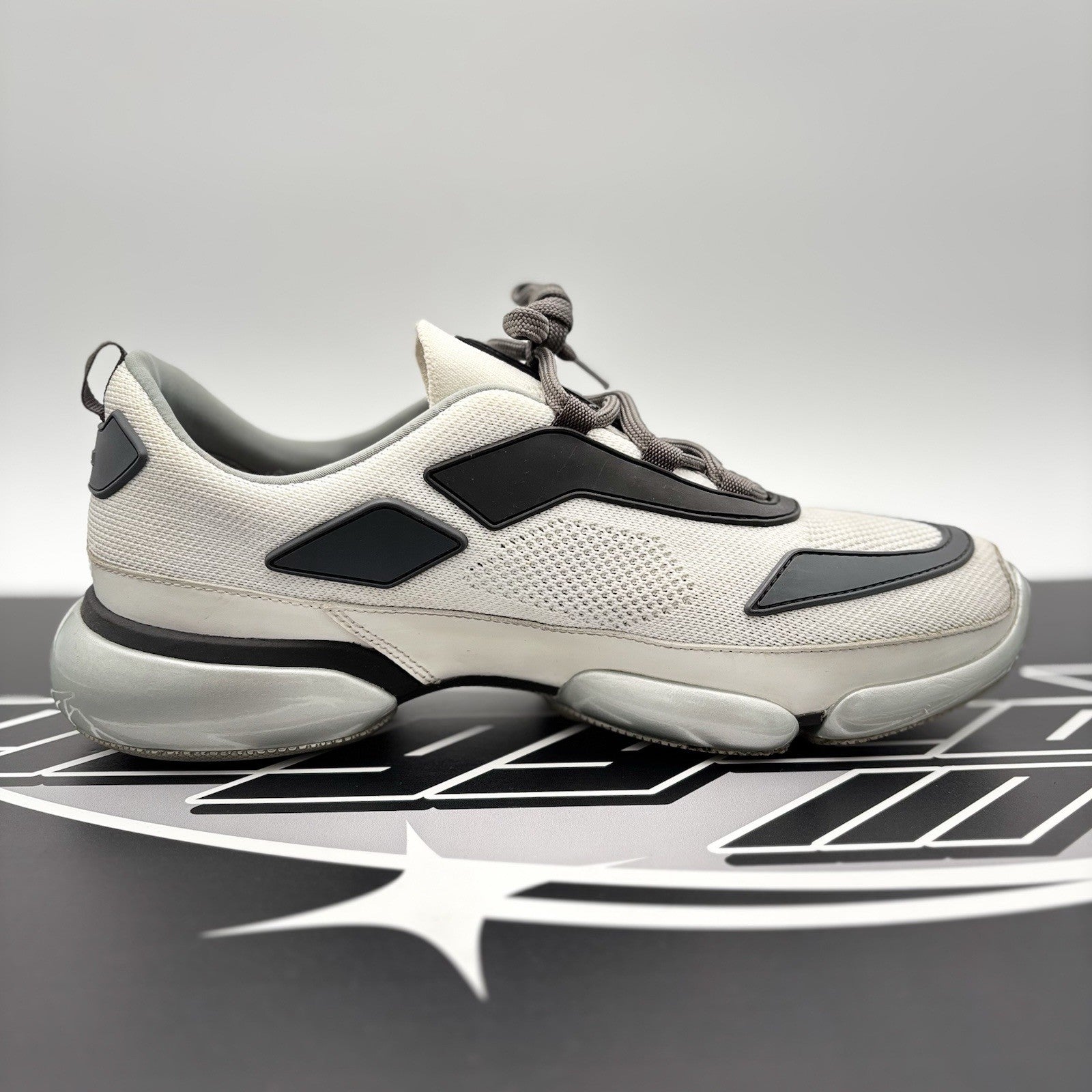 Size 6.5 UK (7.5 US) Prada Cloudbust Mesh ' White, Grey ' | GOOD CONDITION!