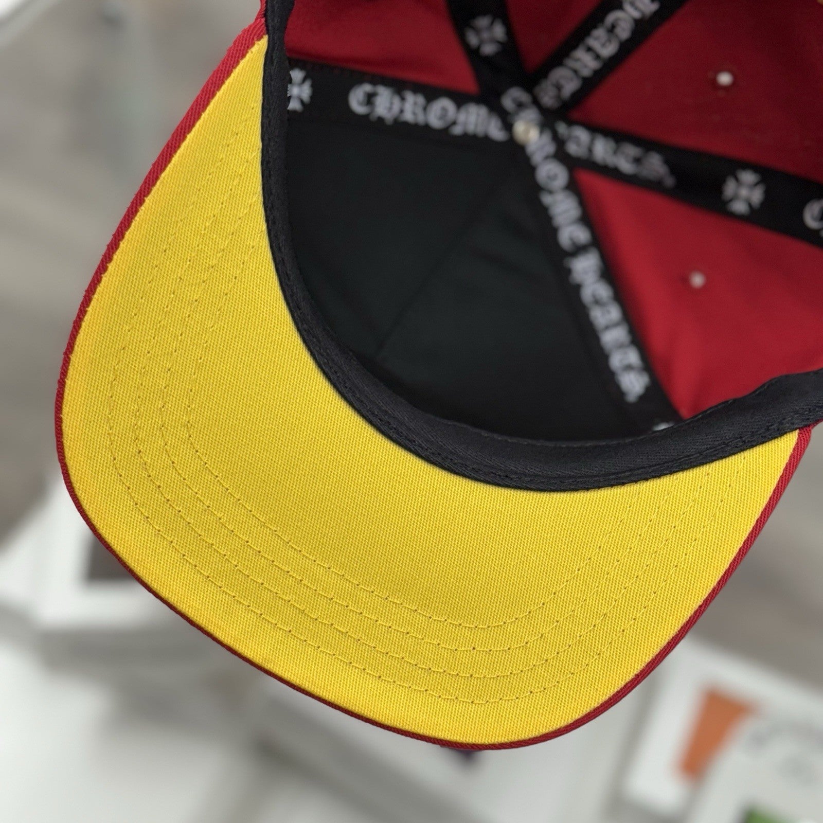 Chrome Hearts CH Silver Button Hat ' Red Yellow ' | BRAND NEW!