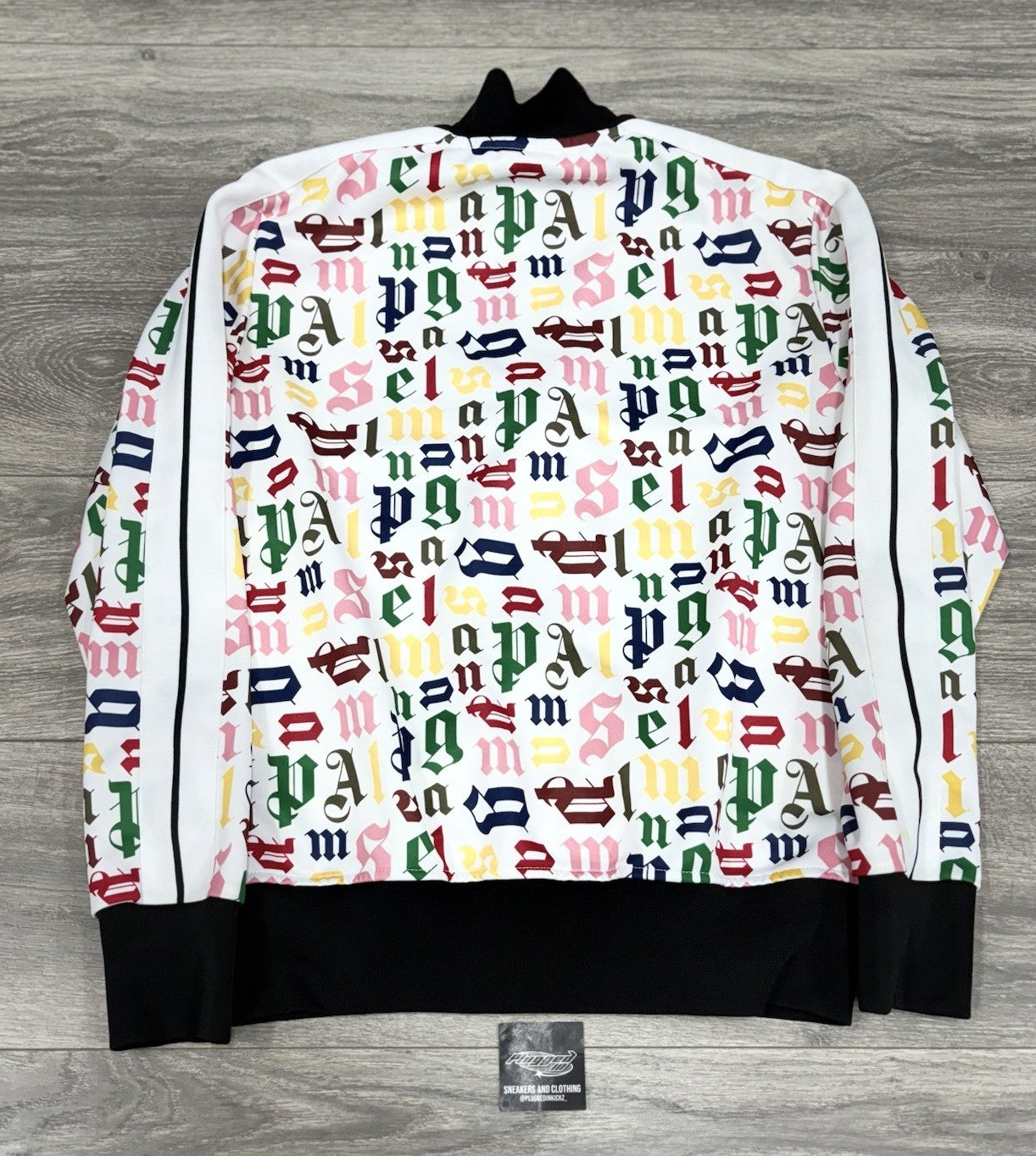 Size Medium - Palm Angels Logo Track Jacket ' White Multi Color ' | EXCELLENT!