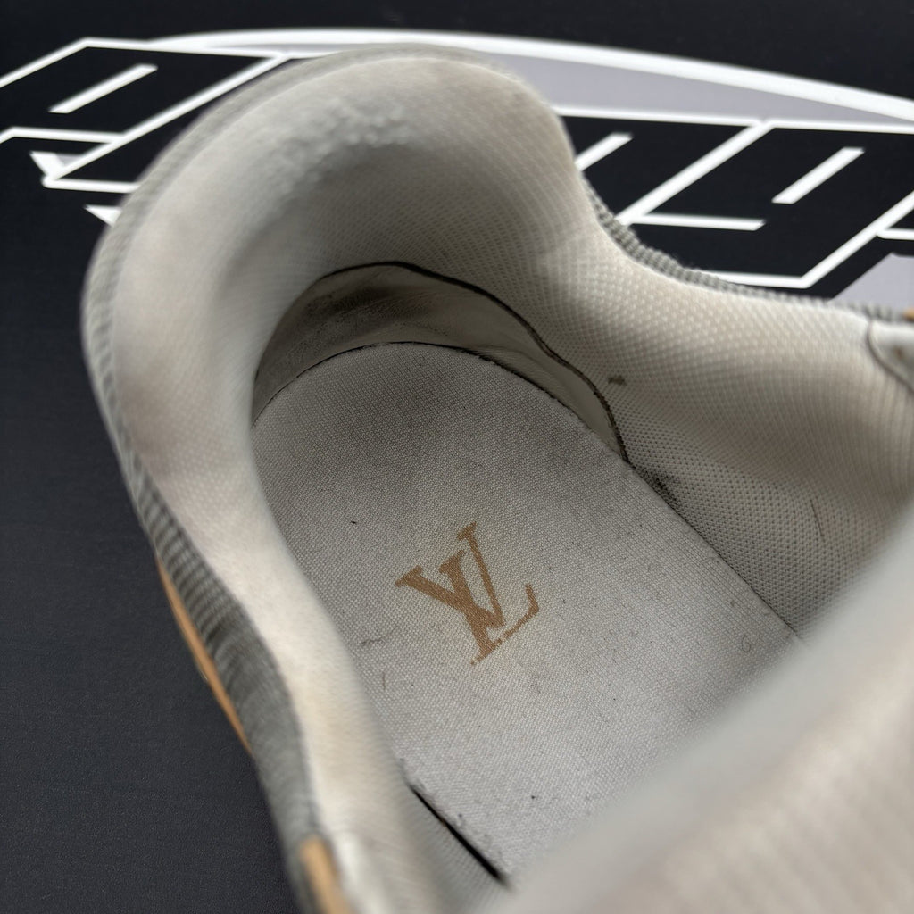 Size 6 LV (7-7.5 US ) Louis Vuitton Trainer ' Metallic, Beige '