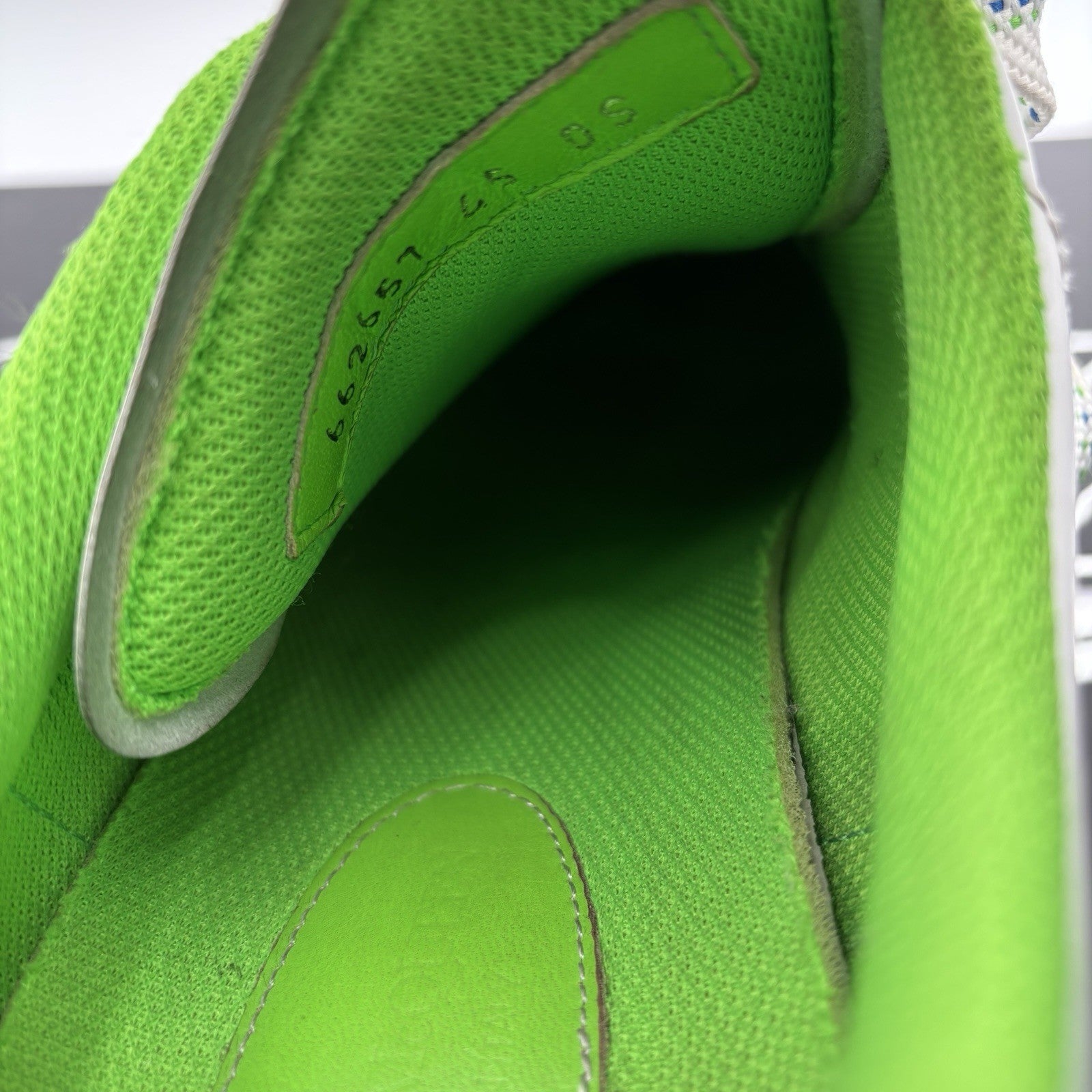Size 45 (12 US) Alexander McQueen ' Transparent Sole White, Lime '
