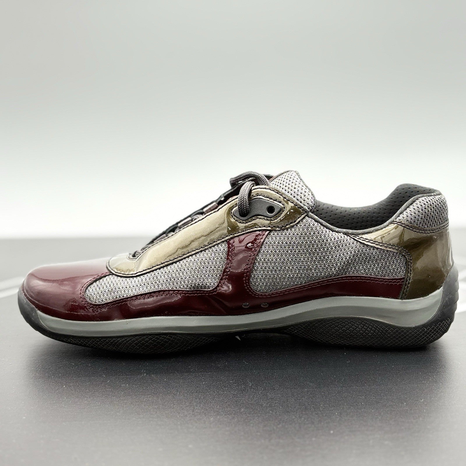 Size 8 UK (9 US) - Prada Americas Cup ' Burgundy Grey ' | SUPER CLEAN!