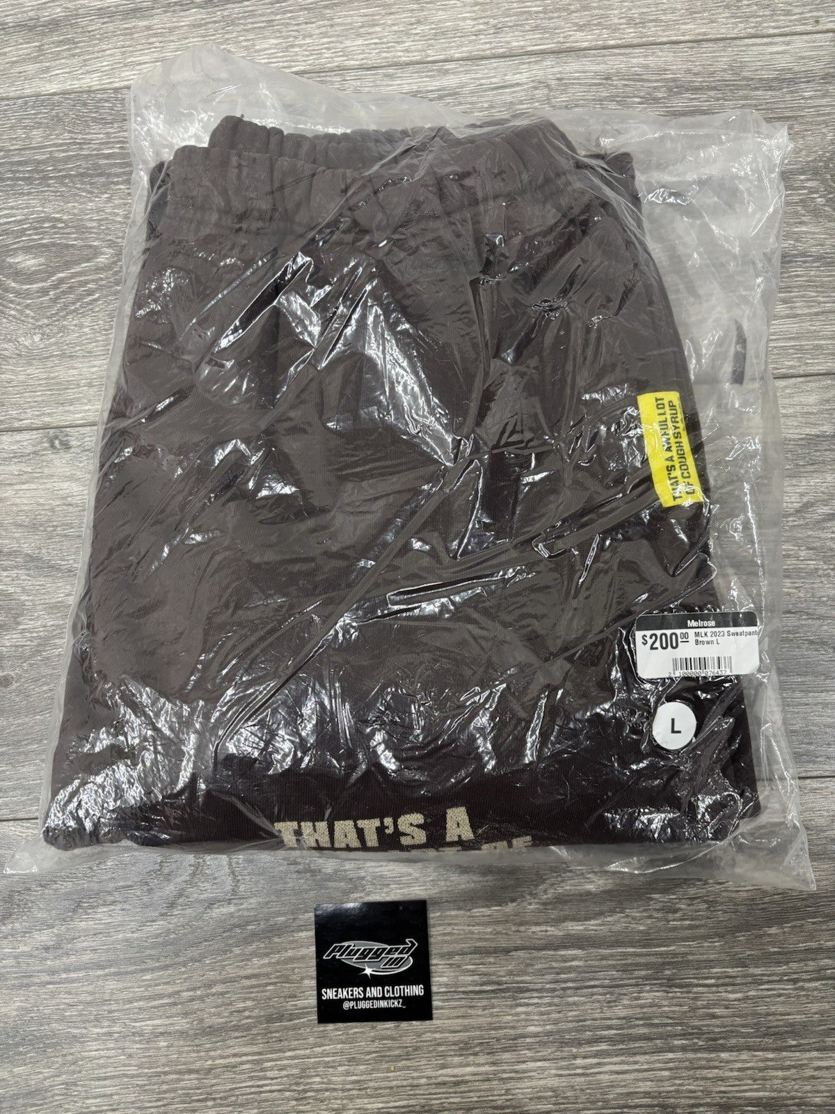 Size L - That's A Awful Lot Of Cough Syrup Sweats x MLK ‘ Brown ‘ | NEW!
