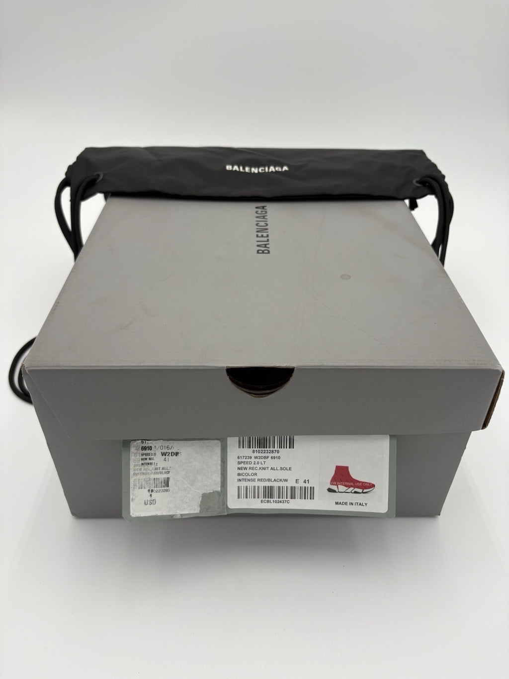 Size 41 (8 US) - Balenciaga Speed 2.0 ' All Over Logo Intense Red ' | BRAND NEW!
