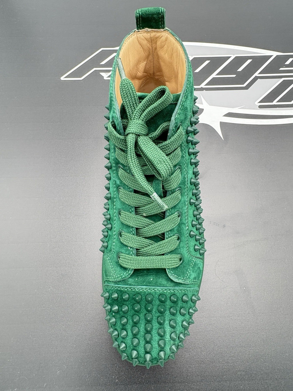 Size 41 (8 US) - Christian Louboutin Spikes ' Green ' | EXCELLENT CONDITION!
