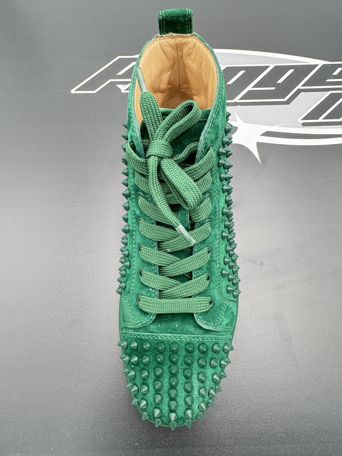 Size 41 (8 US) - Christian Louboutin Spikes ' Green ' | EXCELLENT CONDITION!
