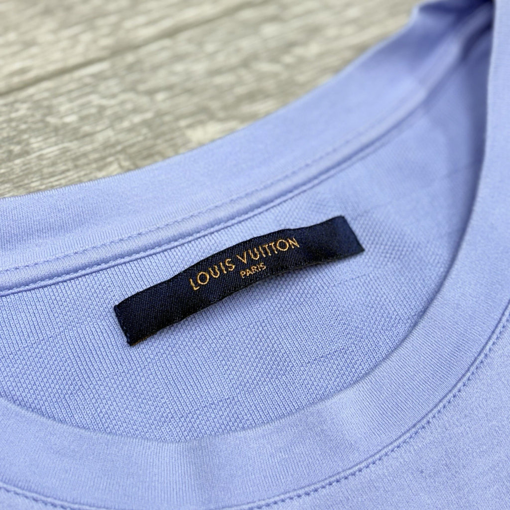 Size M - Louis Vuitton Cotton Damier Pocket T-Shirt ' Lavender ' | GREAT COND!